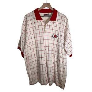 VINTAGE NFL KANSAS CITY CHIEFS 90s Single Stitch Edge tailgate game day polo L